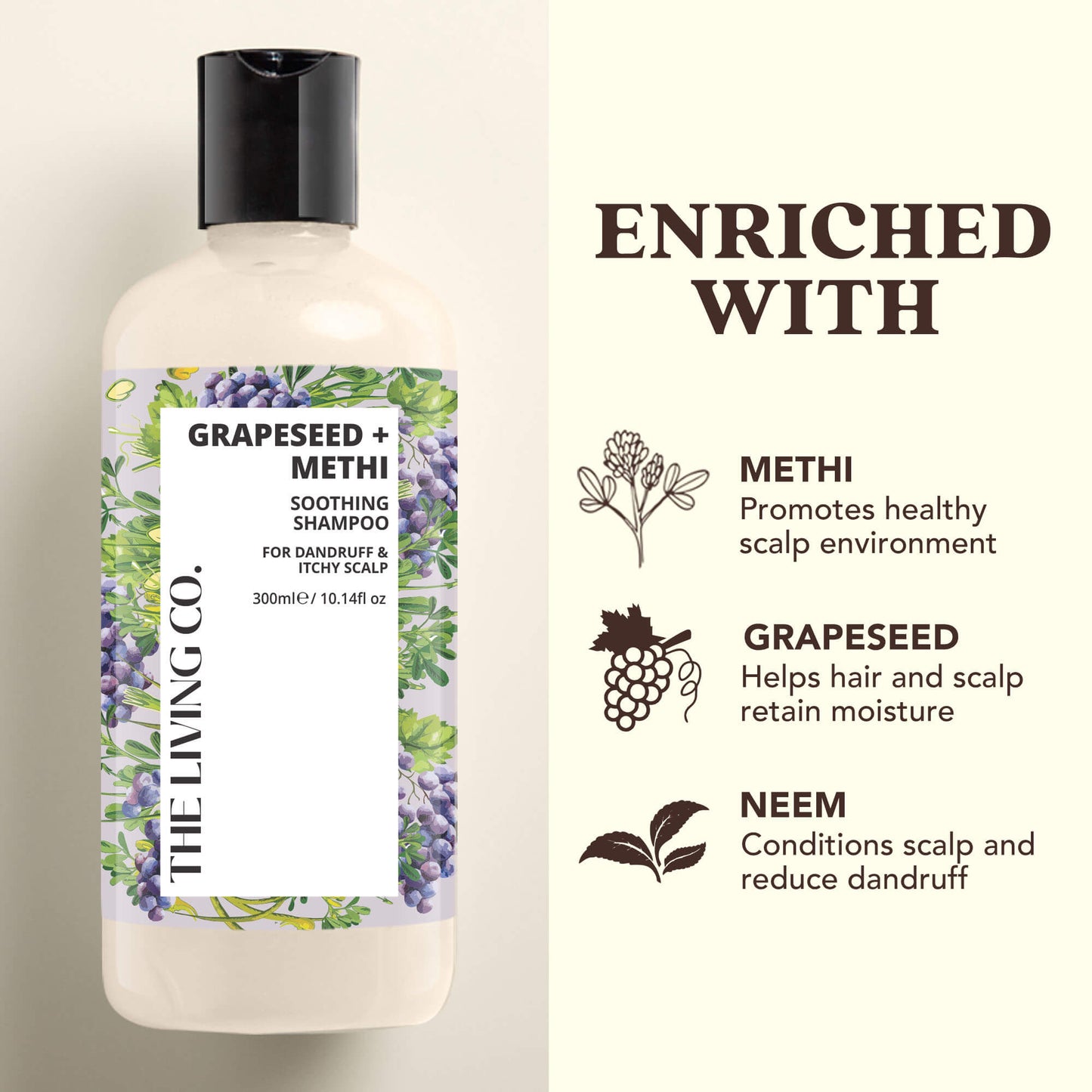 Clarifying Shampoo with GRAPESEED + METHI for Dandruff & Itchy Scalp (Wholesale)