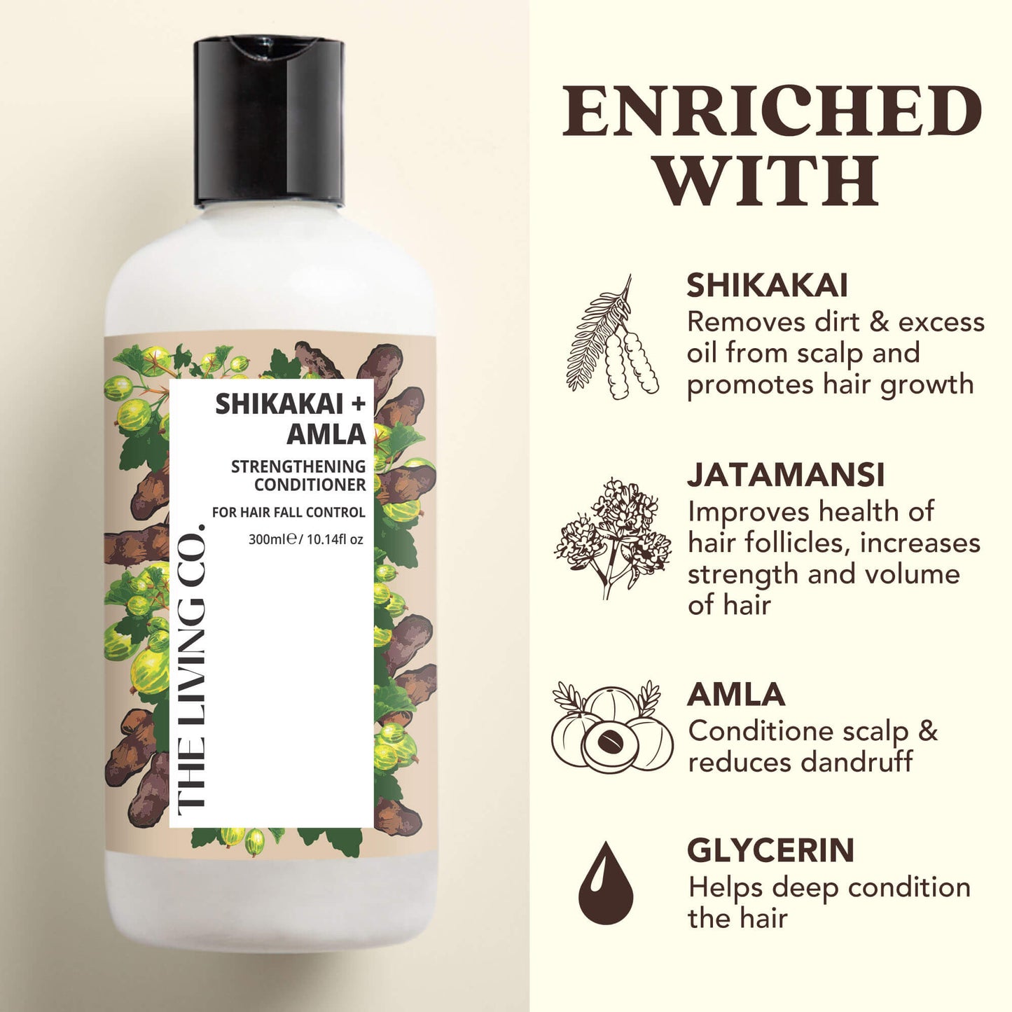 Strengthening Conditioner with SHIKAKAI + AMLA for Hair Fall Control (Wholesale)