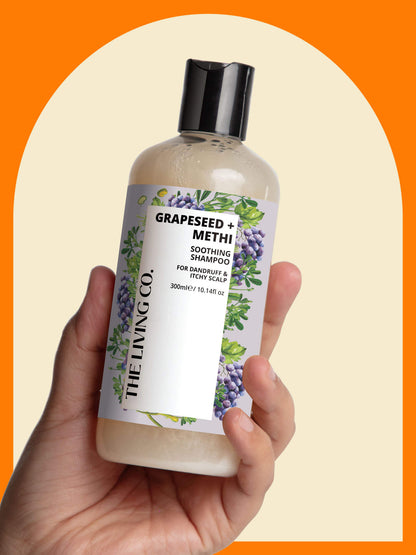 Soothing Shampoo with GRAPESEED + METHI for Dandruff & Itchy Scalp - 300ml