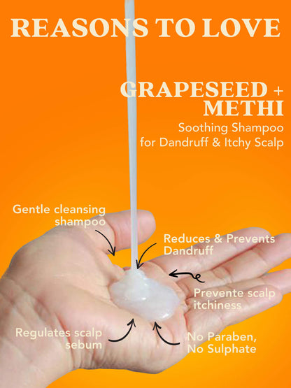 Soothing Shampoo & Conditioner Combo with GRAPESEED + METHI