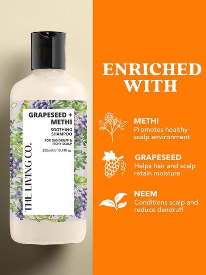 Soothing Shampoo & Conditioner Combo with GRAPESEED + METHI