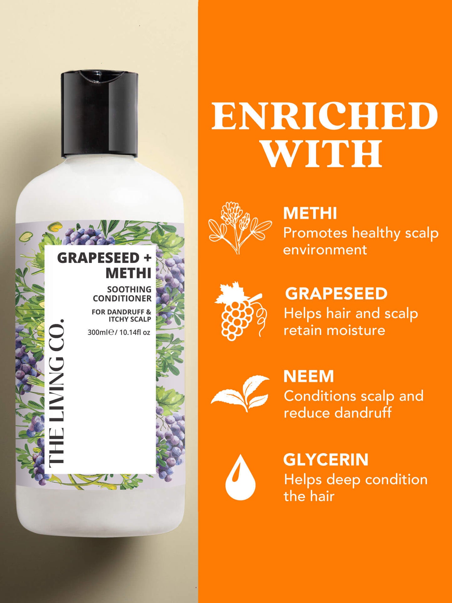 Soothing Shampoo & Conditioner Combo with GRAPESEED + METHI