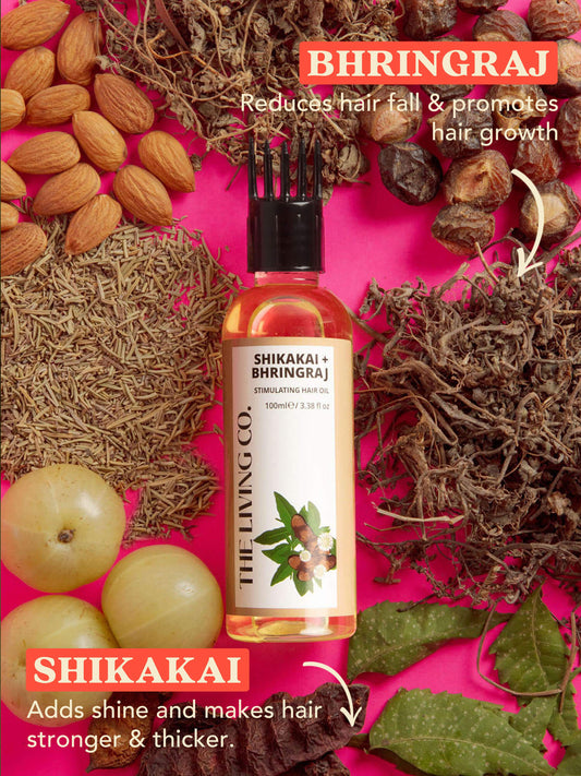 SHIKAKAI + BHRINGRAJ Stimulating Hair Oil for Hair Growth - 100ml